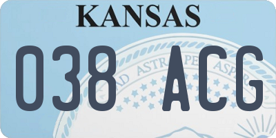 KS license plate 038ACG