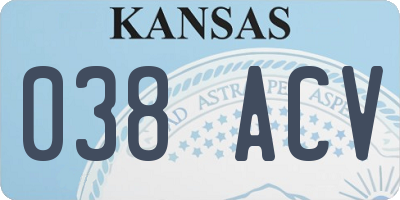 KS license plate 038ACV