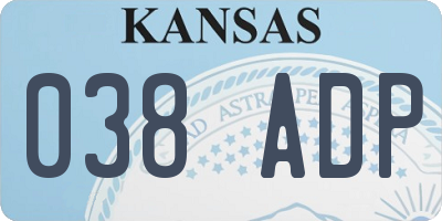 KS license plate 038ADP