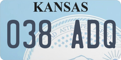KS license plate 038ADQ