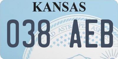 KS license plate 038AEB