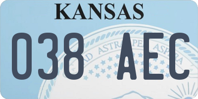 KS license plate 038AEC