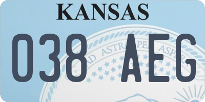 KS license plate 038AEG