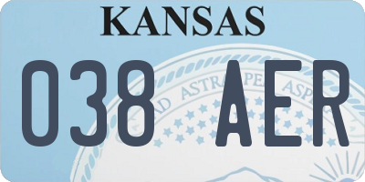 KS license plate 038AER