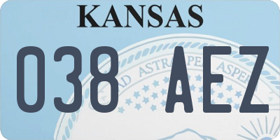KS license plate 038AEZ