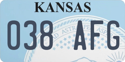 KS license plate 038AFG
