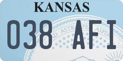 KS license plate 038AFI