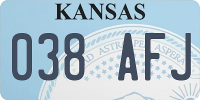 KS license plate 038AFJ