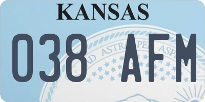 KS license plate 038AFM