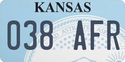 KS license plate 038AFR