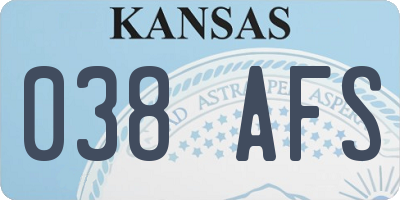 KS license plate 038AFS