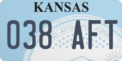 KS license plate 038AFT