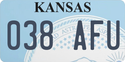 KS license plate 038AFU