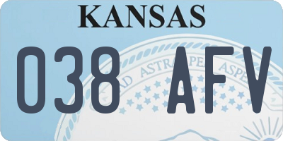KS license plate 038AFV