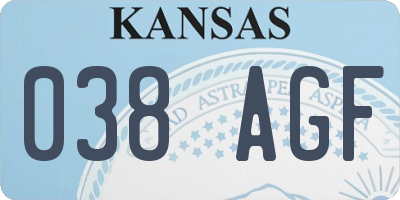 KS license plate 038AGF