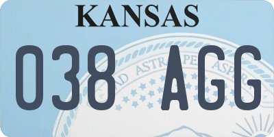 KS license plate 038AGG