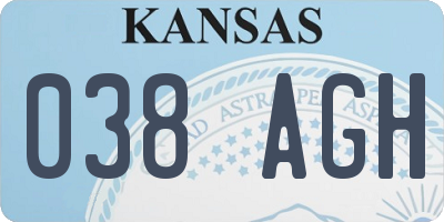 KS license plate 038AGH