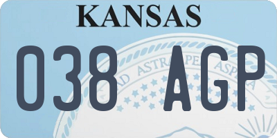 KS license plate 038AGP