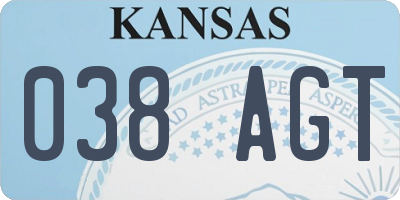 KS license plate 038AGT