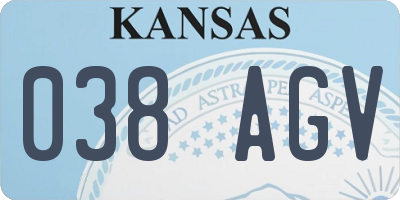 KS license plate 038AGV