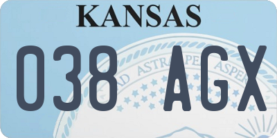 KS license plate 038AGX