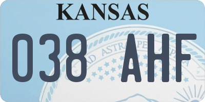 KS license plate 038AHF