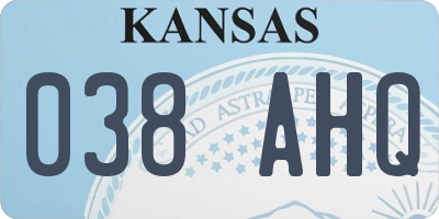 KS license plate 038AHQ