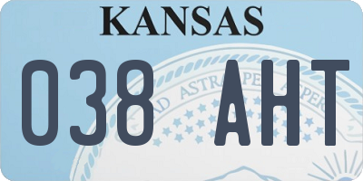 KS license plate 038AHT
