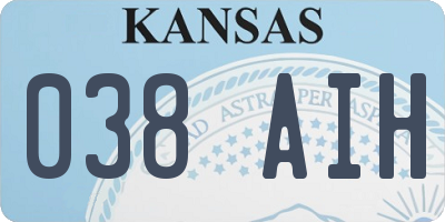 KS license plate 038AIH