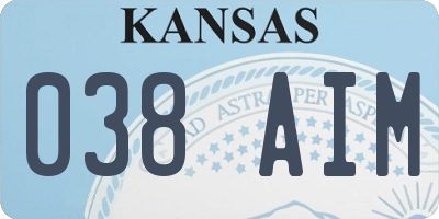KS license plate 038AIM