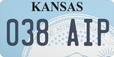 KS license plate 038AIP