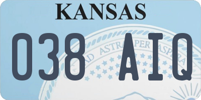 KS license plate 038AIQ