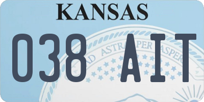 KS license plate 038AIT