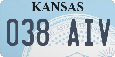 KS license plate 038AIV