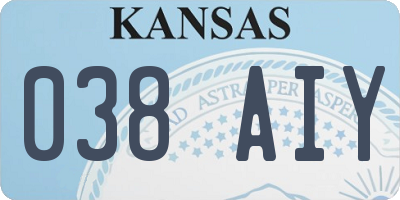 KS license plate 038AIY