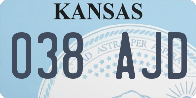 KS license plate 038AJD