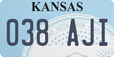 KS license plate 038AJI
