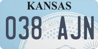 KS license plate 038AJN