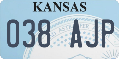 KS license plate 038AJP