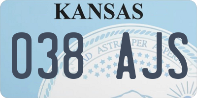 KS license plate 038AJS