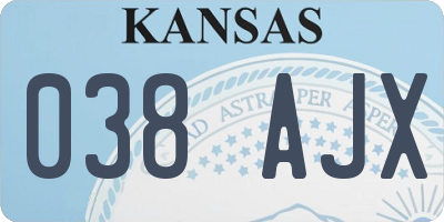 KS license plate 038AJX