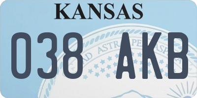 KS license plate 038AKB
