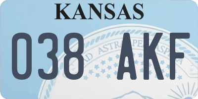 KS license plate 038AKF