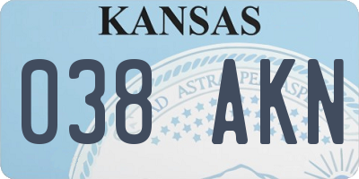 KS license plate 038AKN