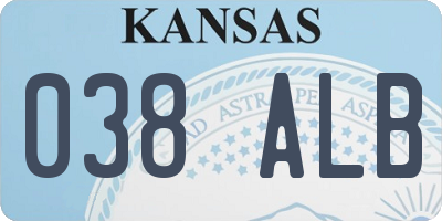 KS license plate 038ALB