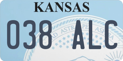 KS license plate 038ALC