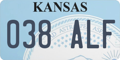 KS license plate 038ALF