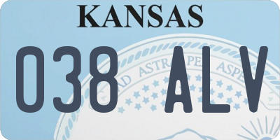 KS license plate 038ALV