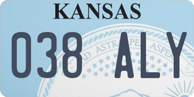 KS license plate 038ALY