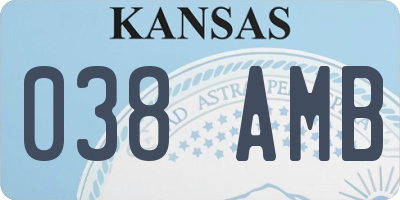 KS license plate 038AMB
